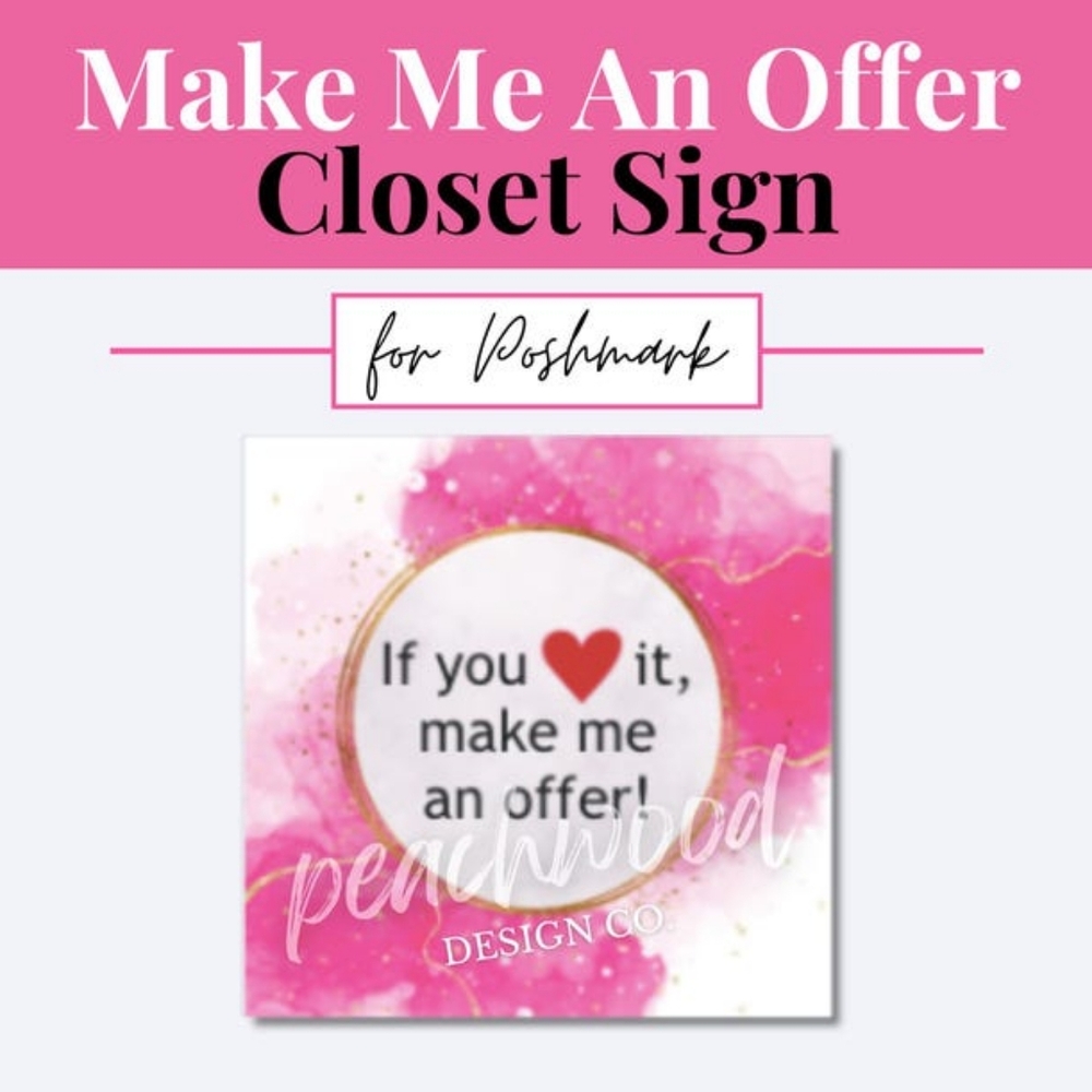Pink and White Closet Sign